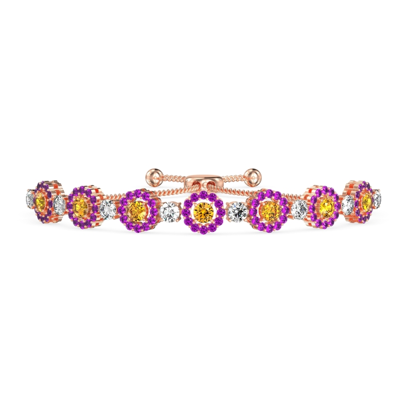 Bolo Gemstone Circle Link Bracelet