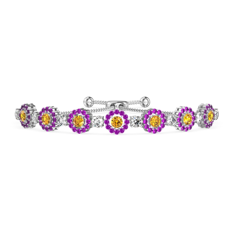 Bolo Gemstone Circle Link Bracelet