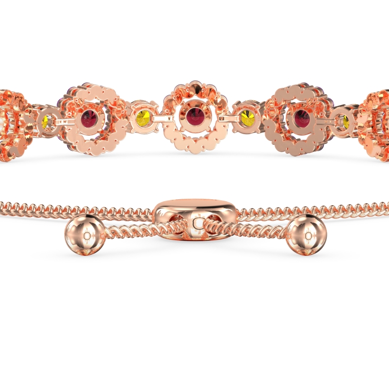 Bolo Gemstone Circle Link Bracelet