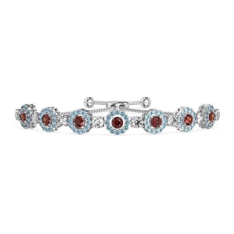 Bolo Gemstone Circle Link Bracelet