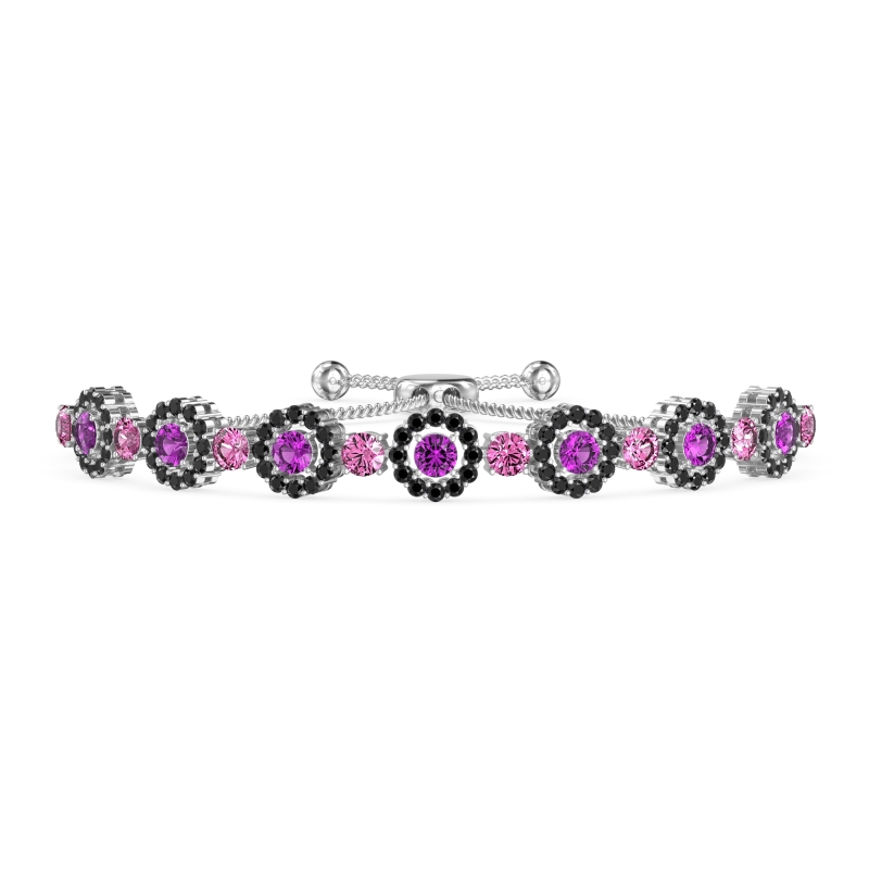 Bolo Gemstone Circle Link Bracelet