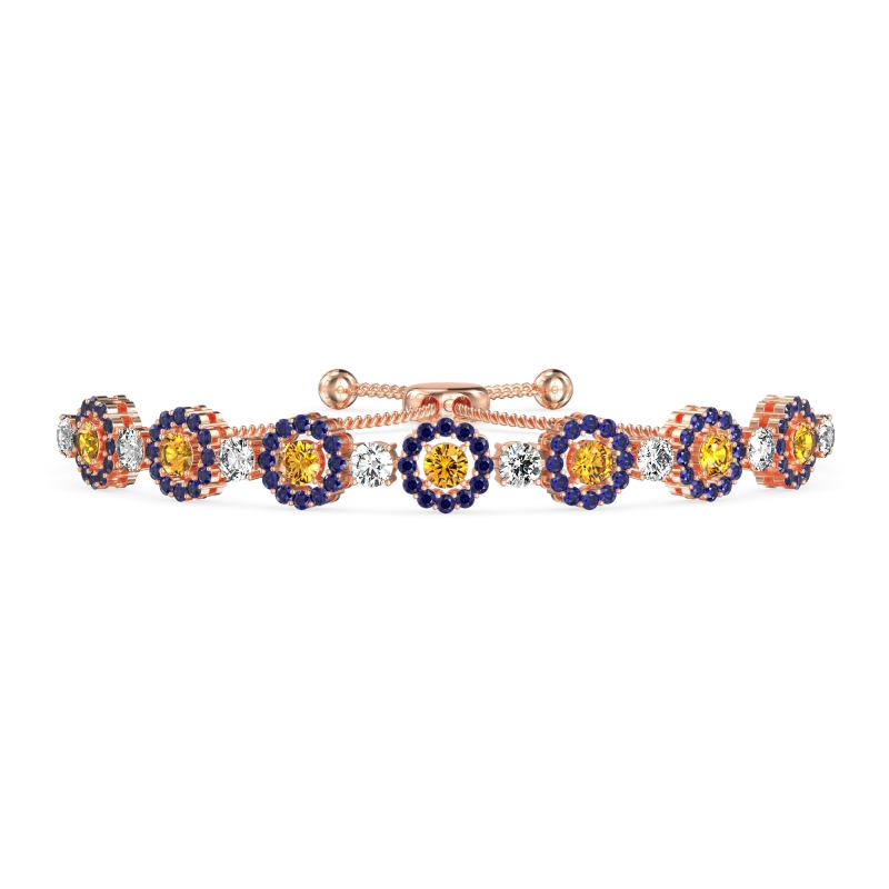 Bolo Gemstone Circle Link Bracelet