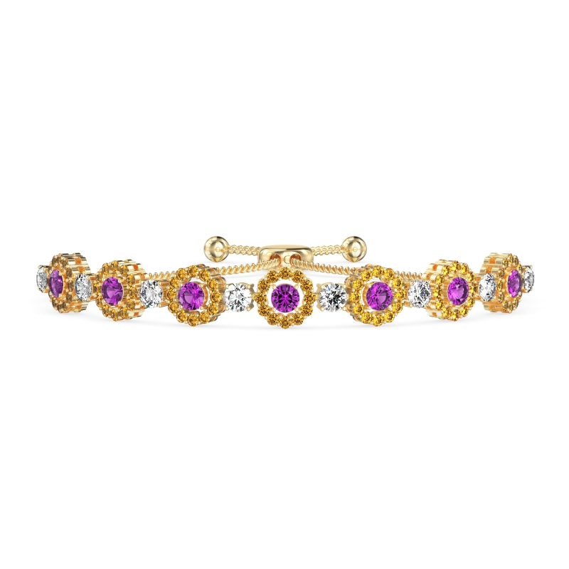 Bolo Gemstone Circle Link Bracelet