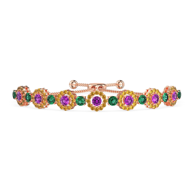 Bolo Gemstone Circle Link Bracelet