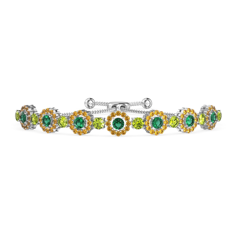 Bolo Gemstone Circle Link Bracelet