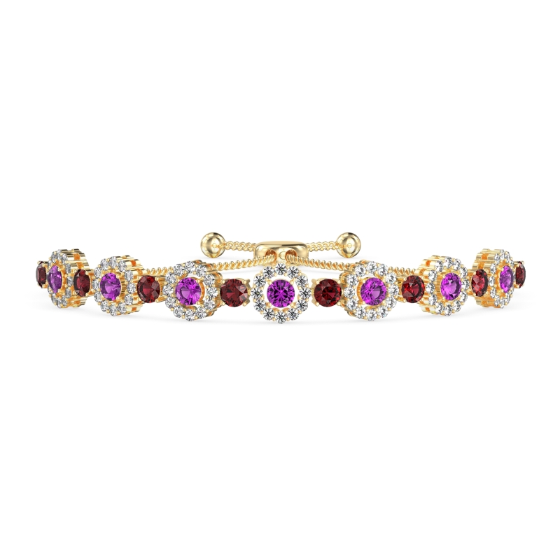 Bolo Gemstone Circle Link Bracelet