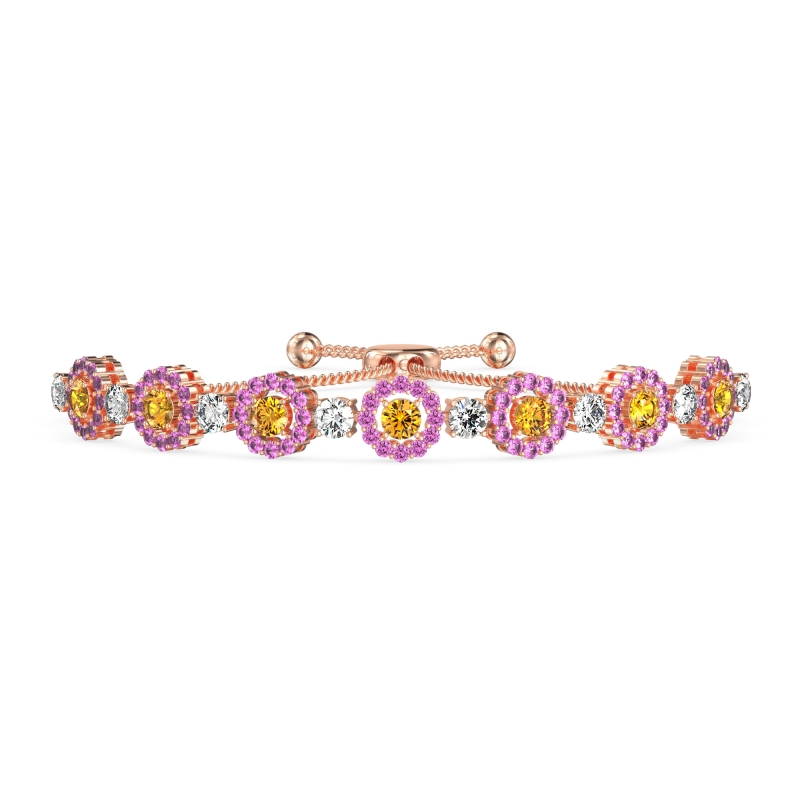 Bolo Gemstone Circle Link Bracelet