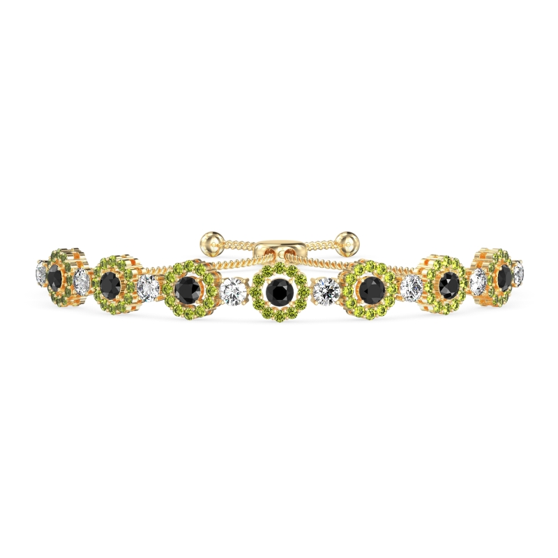 Bolo Gemstone Circle Link Bracelet