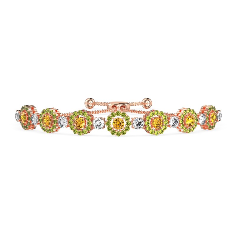 Bolo Gemstone Circle Link Bracelet