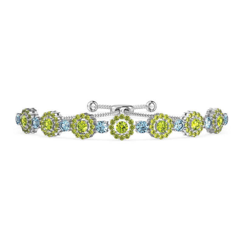 Bolo Gemstone Circle Link Bracelet