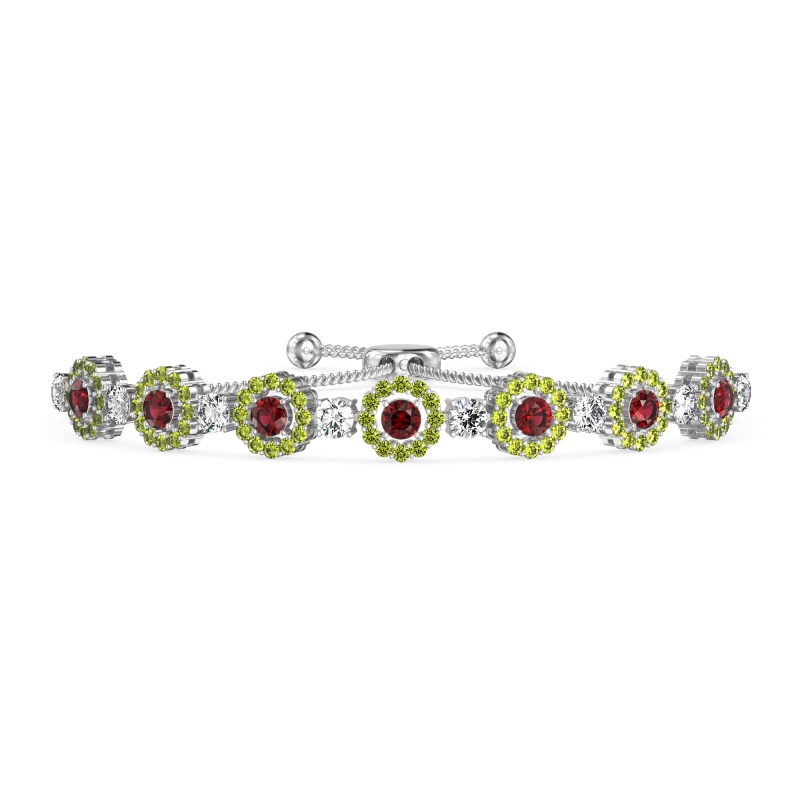 Bolo Gemstone Circle Link Bracelet