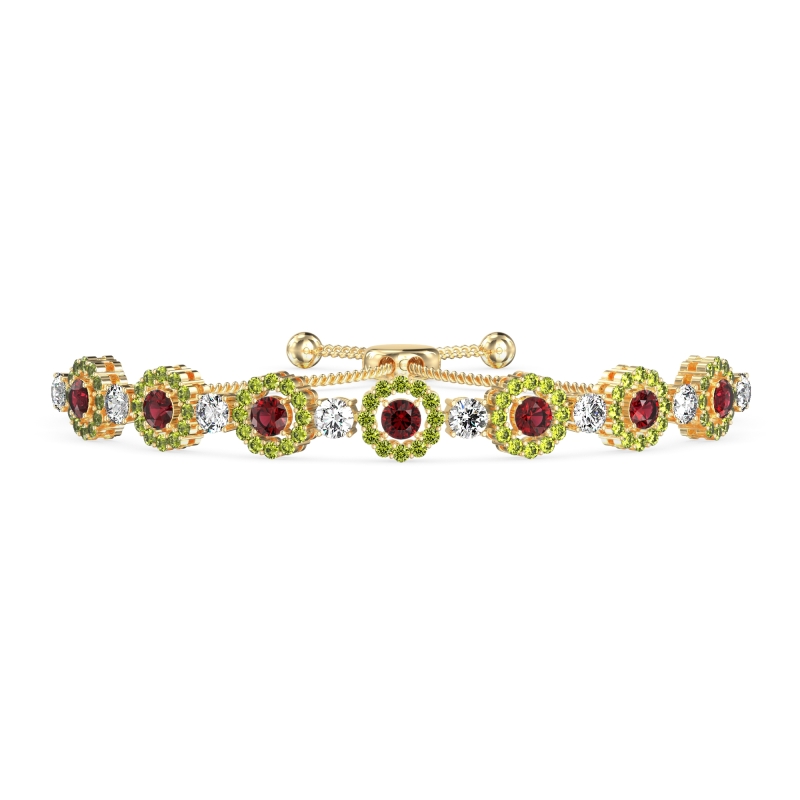 Bolo Gemstone Circle Link Bracelet