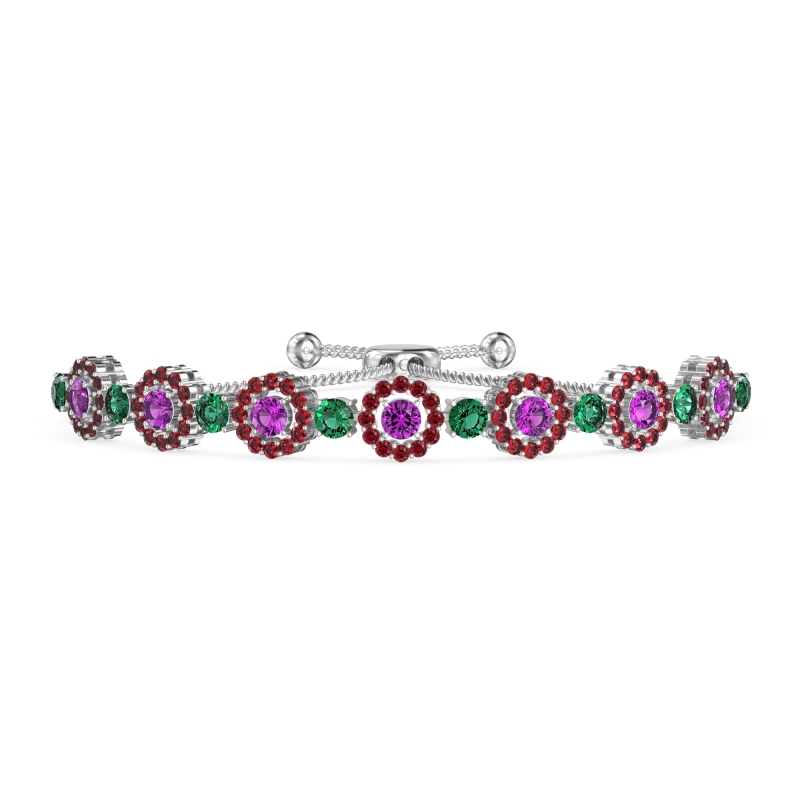 Bolo Gemstone Circle Link Bracelet