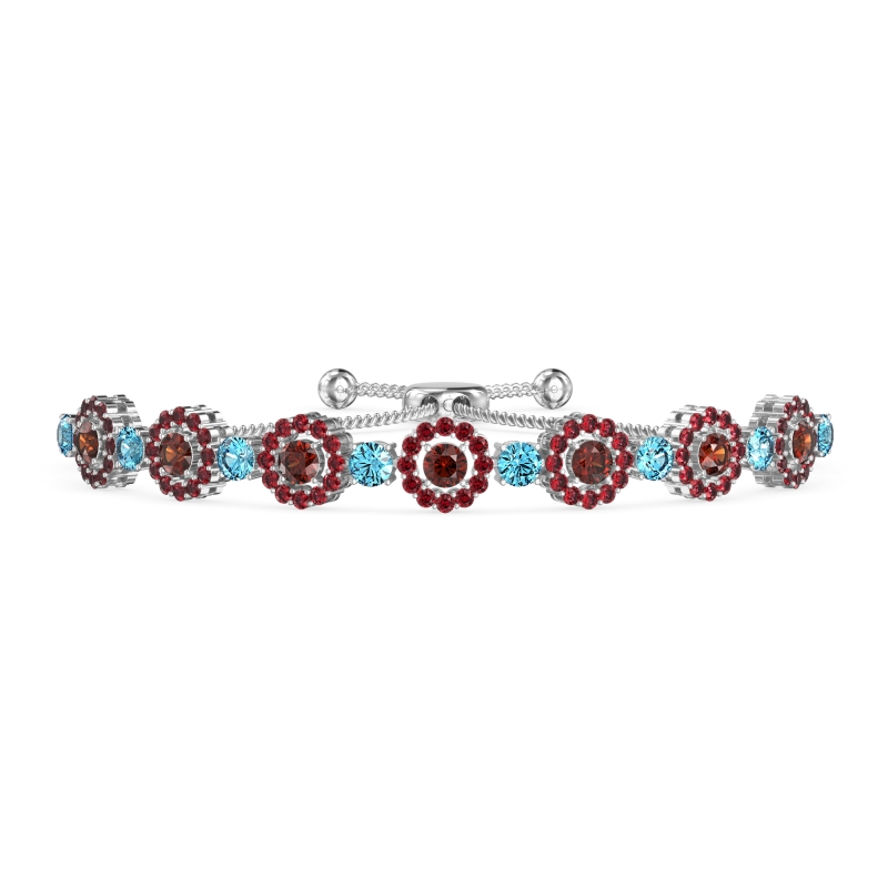 Bolo Gemstone Circle Link Bracelet