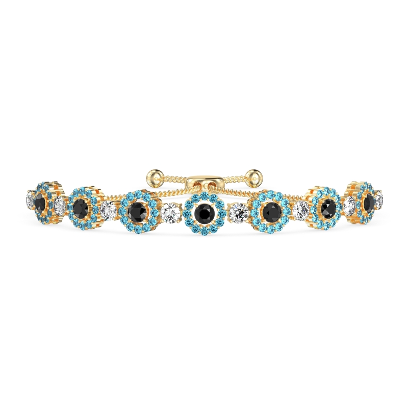 Bolo Gemstone Circle Link Bracelet