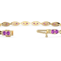 Marquise Shape Eternity Link Bracelet