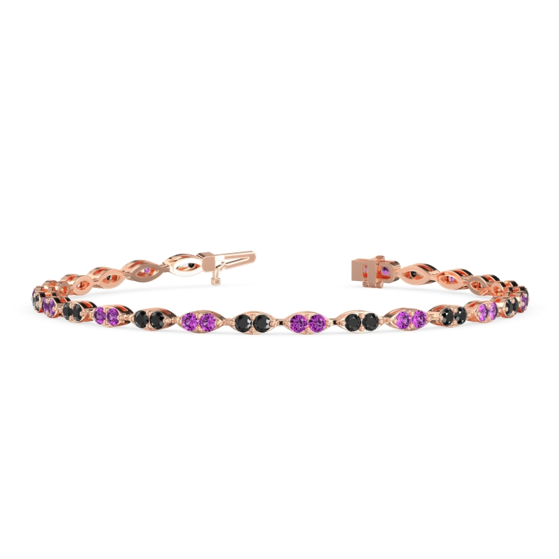 Marquise Shape Eternity Link Bracelet