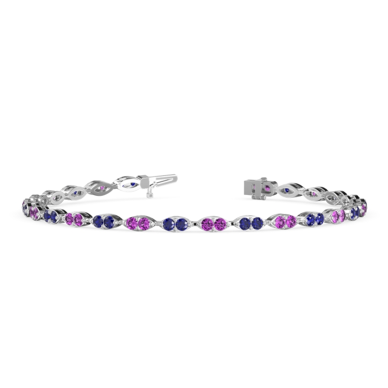 Marquise Shape Eternity Link Bracelet