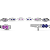 Marquise Shape Eternity Link Bracelet