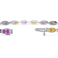 Marquise Shape Eternity Link Bracelet