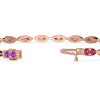 Marquise Shape Eternity Link Bracelet