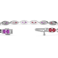 Marquise Shape Eternity Link Bracelet