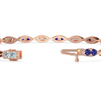 Marquise Shape Eternity Link Bracelet