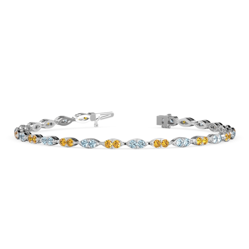 Marquise Shape Eternity Link Bracelet