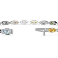 Marquise Shape Eternity Link Bracelet