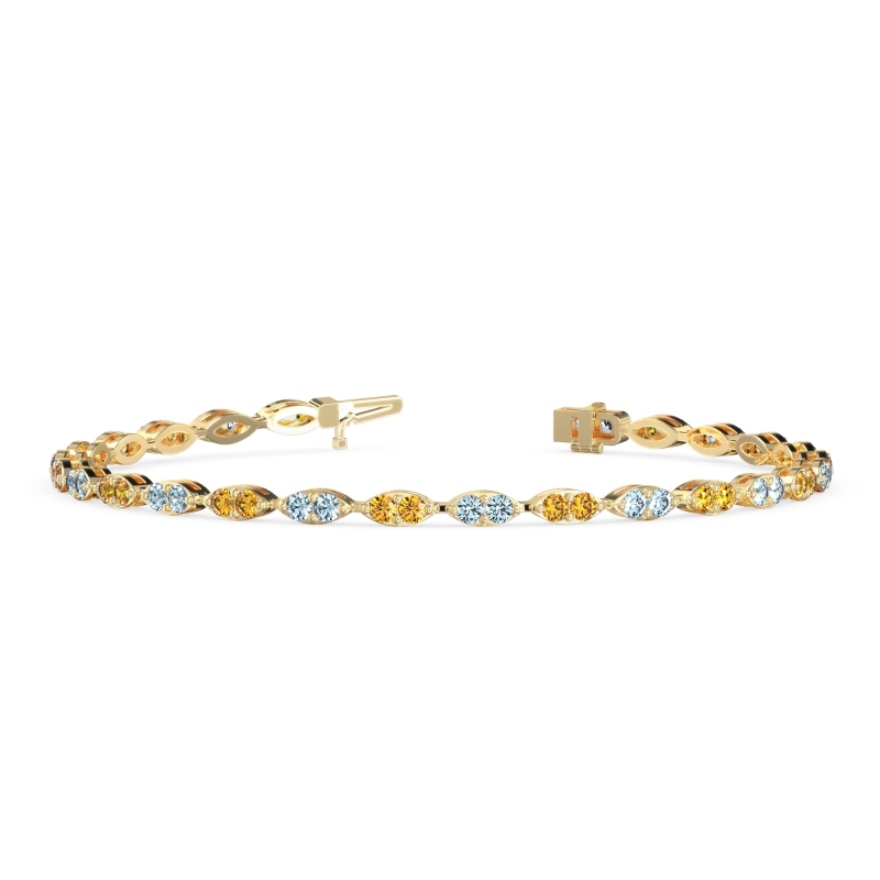 Marquise Shape Eternity Link Bracelet