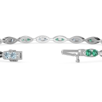 Marquise Shape Eternity Link Bracelet