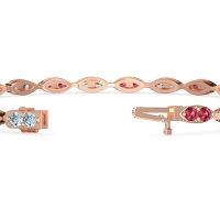 Marquise Shape Eternity Link Bracelet