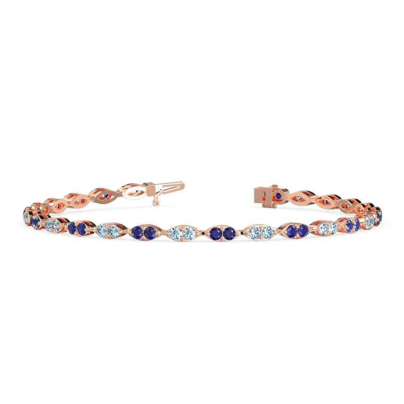 Marquise Shape Eternity Link Bracelet