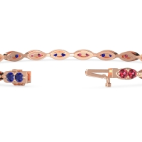 Marquise Shape Eternity Link Bracelet