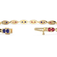 Marquise Shape Eternity Link Bracelet