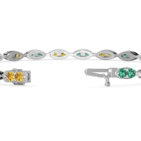 Marquise Shape Eternity Link Bracelet