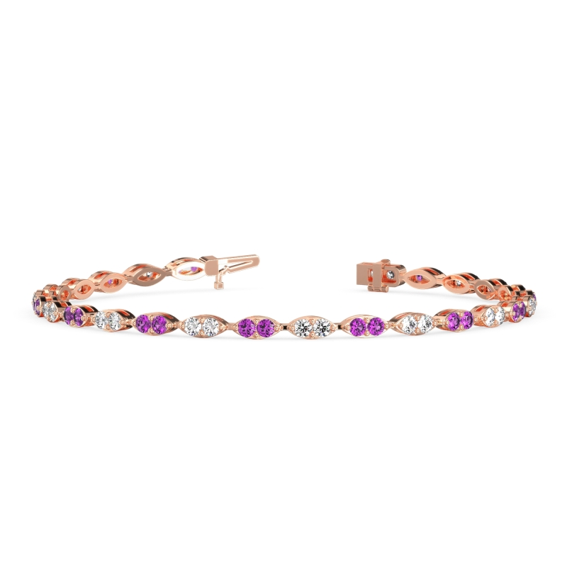 Marquise Shape Eternity Link Bracelet