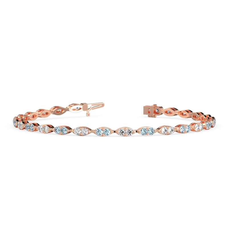 Marquise Shape Eternity Link Bracelet