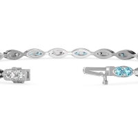 Marquise Shape Eternity Link Bracelet