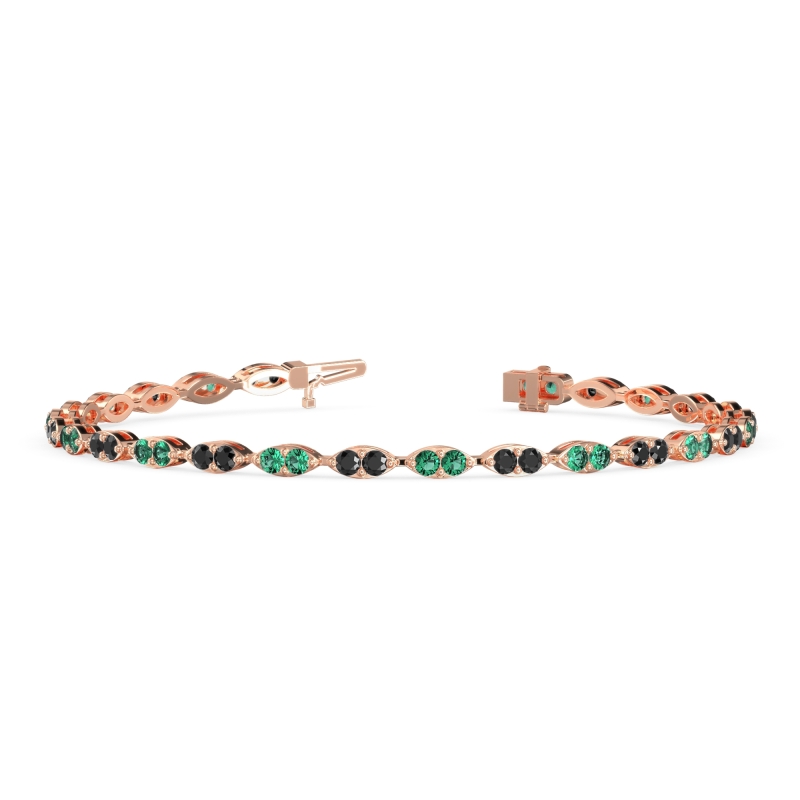 Marquise Shape Eternity Link Bracelet