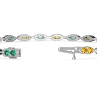 Marquise Shape Eternity Link Bracelet