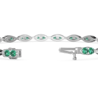 Marquise Shape Eternity Link Bracelet