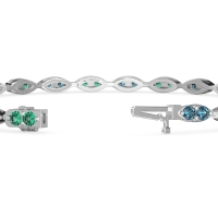 Marquise Shape Eternity Link Bracelet