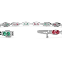 Marquise Shape Eternity Link Bracelet