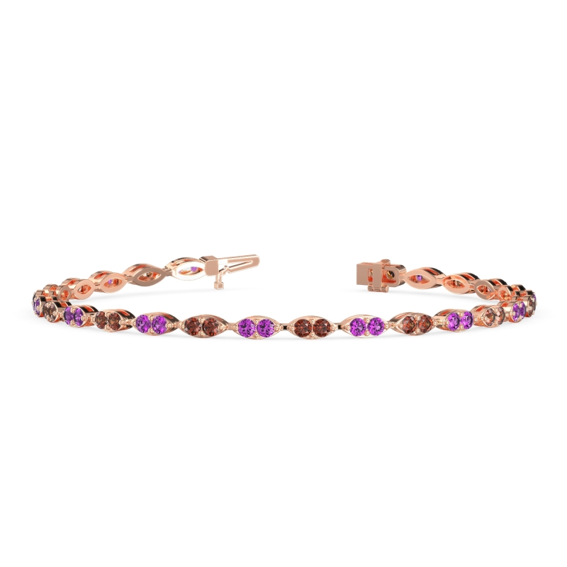 Marquise Shape Eternity Link Bracelet