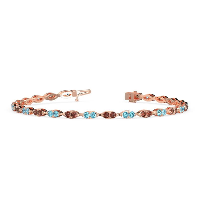 Marquise Shape Eternity Link Bracelet