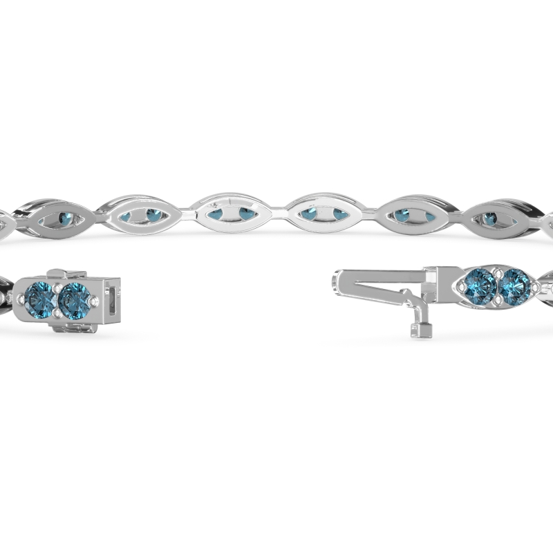 Marquise Shape Eternity Link Bracelet