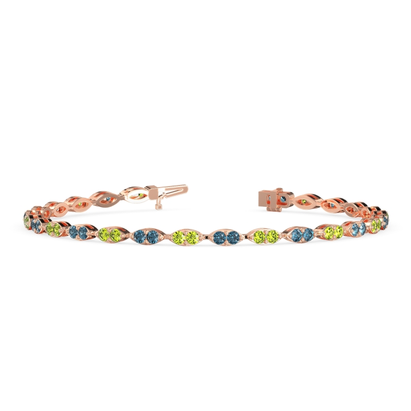 Marquise Shape Eternity Link Bracelet