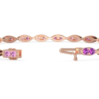 Marquise Shape Eternity Link Bracelet