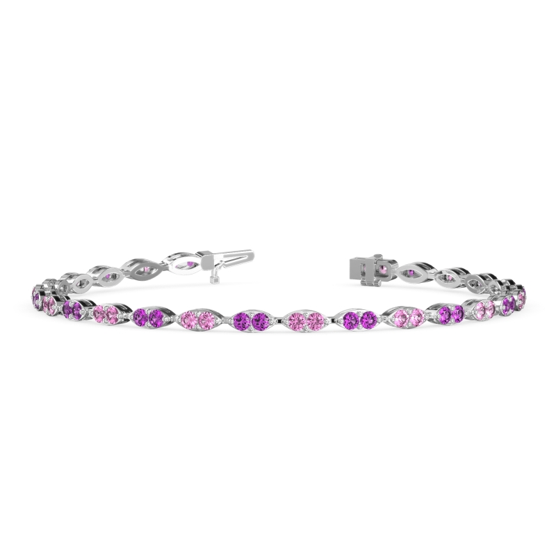 Marquise Shape Eternity Link Bracelet